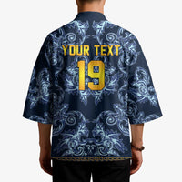 Custom Italy Football 2026 Kimono Italian Trinacria Blue Baroque Design
