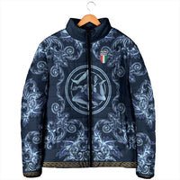 Custom Italy Football 2026 Padded Jacket Italian Trinacria Blue Baroque Design