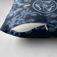 Italy Football 2026 Pillow Cover Italian Trinacria Blue Baroque Design