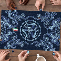 Italy Football 2026 Puzzle Italian Trinacria Blue Baroque Design