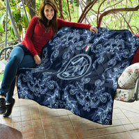 Italy Football 2026 Quilt Italian Trinacria Blue Baroque Design