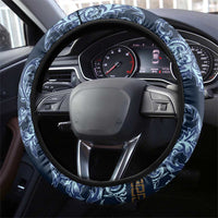 Italy Football 2026 Steering Wheel Cover Italian Trinacria Blue Baroque Design