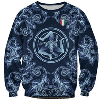 Custom Italy Football 2026 Sweatshirt Italian Trinacria Blue Baroque Design