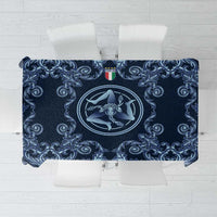 Italy Football 2026 Tablecloth Italian Trinacria Blue Baroque Design