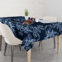 Italy Football 2026 Tablecloth Italian Trinacria Blue Baroque Design