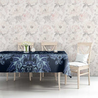 Italy Football 2026 Tablecloth Italian Trinacria Blue Baroque Design