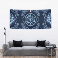 Italy Football 2026 Tapestry Italian Trinacria Blue Baroque Design