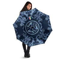 Italy Football 2026 Umbrella Italian Trinacria Blue Baroque Design