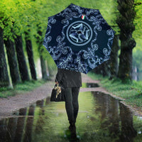 Italy Football 2026 Umbrella Italian Trinacria Blue Baroque Design