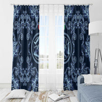 Italy Football 2026 Window Curtain Italian Trinacria Blue Baroque Design