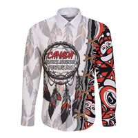 Canada National Indigenous Peoples Day Long Sleeve Button Shirt Dreamcatcher First Nations Heritage Pride