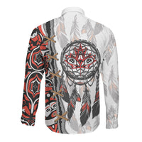 Canada National Indigenous Peoples Day Long Sleeve Button Shirt Dreamcatcher First Nations Heritage Pride