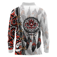Canada National Indigenous Peoples Day Long Sleeve Polo Shirt Dreamcatcher First Nations Heritage Pride