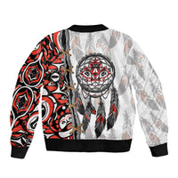 Canada National Indigenous Peoples Day Sleeve Zip Bomber Jacket Dreamcatcher First Nations Heritage Pride