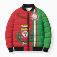 Italy Apulia Bomber Puffer Jacket Map Of Apulia With Coat Of Arms LT19
