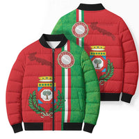 Italy Apulia Bomber Puffer Jacket Map Of Apulia With Coat Of Arms LT19