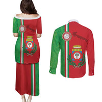 Italy Apulia Couples Matching Puletasi and Long Sleeve Button Shirt Map Of Apulia With Coat Of Arms LT19