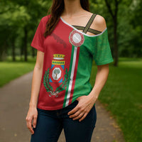 Italy Apulia Cross Shoulder Shirt Map Of Apulia With Coat Of Arms LT19