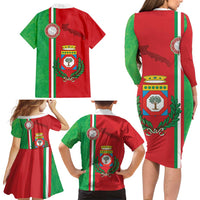 Italy Apulia Family Matching Long Sleeve Bodycon Dress and Hawaiian Shirt Map Of Apulia With Coat Of Arms LT19