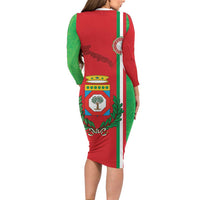 Italy Apulia Family Matching Long Sleeve Bodycon Dress and Hawaiian Shirt Map Of Apulia With Coat Of Arms LT19