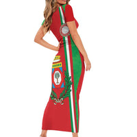 Italy Apulia Family Matching Short Sleeve Bodycon Dress and Hawaiian Shirt Map Of Apulia With Coat Of Arms LT19