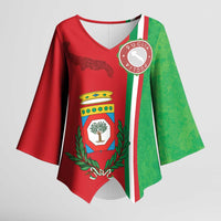 Italy Apulia Kimono Sleeve Blouse Map Of Apulia With Coat Of Arms LT19