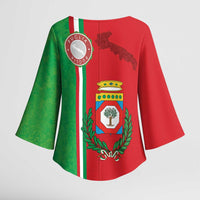 Italy Apulia Kimono Sleeve Blouse Map Of Apulia With Coat Of Arms LT19