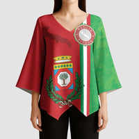 Italy Apulia Kimono Sleeve Blouse Map Of Apulia With Coat Of Arms LT19