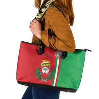 Italy Apulia Leather Tote Bag Map Of Apulia With Coat Of Arms - Wonder Print Shop