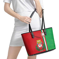 Italy Apulia Leather Tote Bag Map Of Apulia With Coat Of Arms - Wonder Print Shop