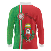 Italy Apulia Long Sleeve Polo Shirt Map Of Apulia With Coat Of Arms LT19