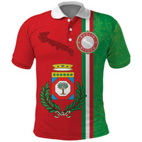Italy Apulia Polo Shirt Map Of Apulia With Coat Of Arms LT19