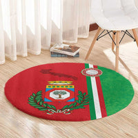 Italy Apulia Round Carpet Map Of Apulia With Coat Of Arms - Wonder Print Shop