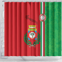 Italy Apulia Shower Curtain Map Of Apulia With Coat Of Arms - Wonder Print Shop