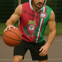 Italy Apulia Sleeveless Zip Hoodie Map Of Apulia With Coat Of Arms LT19