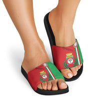 Italy Apulia Slide Sandals Map Of Apulia With Coat Of Arms - Wonder Print Shop