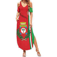 Italy Apulia Summer Maxi Dress Map Of Apulia With Coat Of Arms LT19