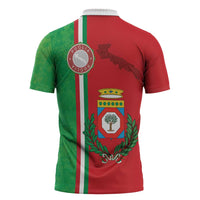 Italy Apulia Zipper Polo Shirt Map Of Apulia With Coat Of Arms LT19