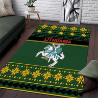 Lithuania Christmas Area Rug Coat Of Arms Linksmu Kaledu - Wonder Print Shop