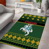 Lithuania Christmas Area Rug Coat Of Arms Linksmu Kaledu - Wonder Print Shop