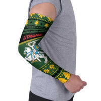Lithuania Christmas Arm Sleeves Coat Of Arms Linksmu Kaledu - Wonder Print Shop