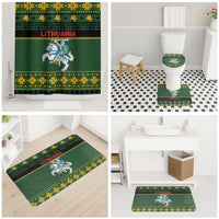 Lithuania Christmas Bathroom Set Coat Of Arms Linksmu Kaledu - Wonder Print Shop