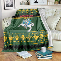 Lithuania Christmas Blanket Coat Of Arms Linksmu Kaledu - Wonder Print Shop