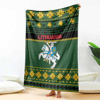 Lithuania Christmas Blanket Coat Of Arms Linksmu Kaledu - Wonder Print Shop