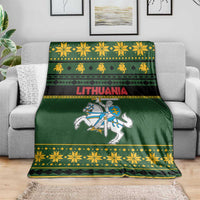 Lithuania Christmas Blanket Coat Of Arms Linksmu Kaledu - Wonder Print Shop