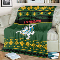 Lithuania Christmas Blanket Coat Of Arms Linksmu Kaledu - Wonder Print Shop