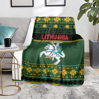 Lithuania Christmas Blanket Coat Of Arms Linksmu Kaledu - Wonder Print Shop