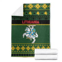 Lithuania Christmas Blanket Coat Of Arms Linksmu Kaledu - Wonder Print Shop