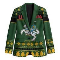 Lithuania Christmas Blazer Coat Of Arms Linksmu Kaledu - Wonder Print Shop