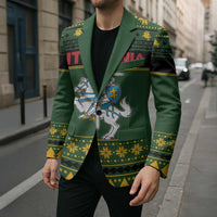 Lithuania Christmas Blazer Coat Of Arms Linksmu Kaledu - Wonder Print Shop
